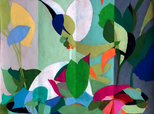 Leaf Abstraction (sold);
watercolor and oil pastel on paper, 18 x 24" Leaf Abstraction (sold);
watercolor and oil pastel on paper, 18 x 24"